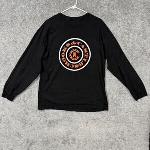Crooks & Castles Sweatshirt Mens L Black Orange Logo Streetwear Skater Y2K